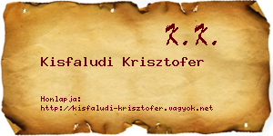 Kisfaludi Krisztofer névjegykártya